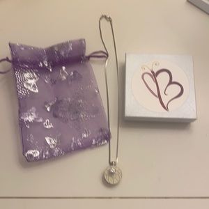 Silver and white necklace